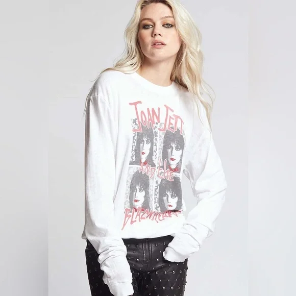 Joan Jett And The Blackhearts Fitted Sweatshirt by Recycled Karma, size S - Picture 1 of 8